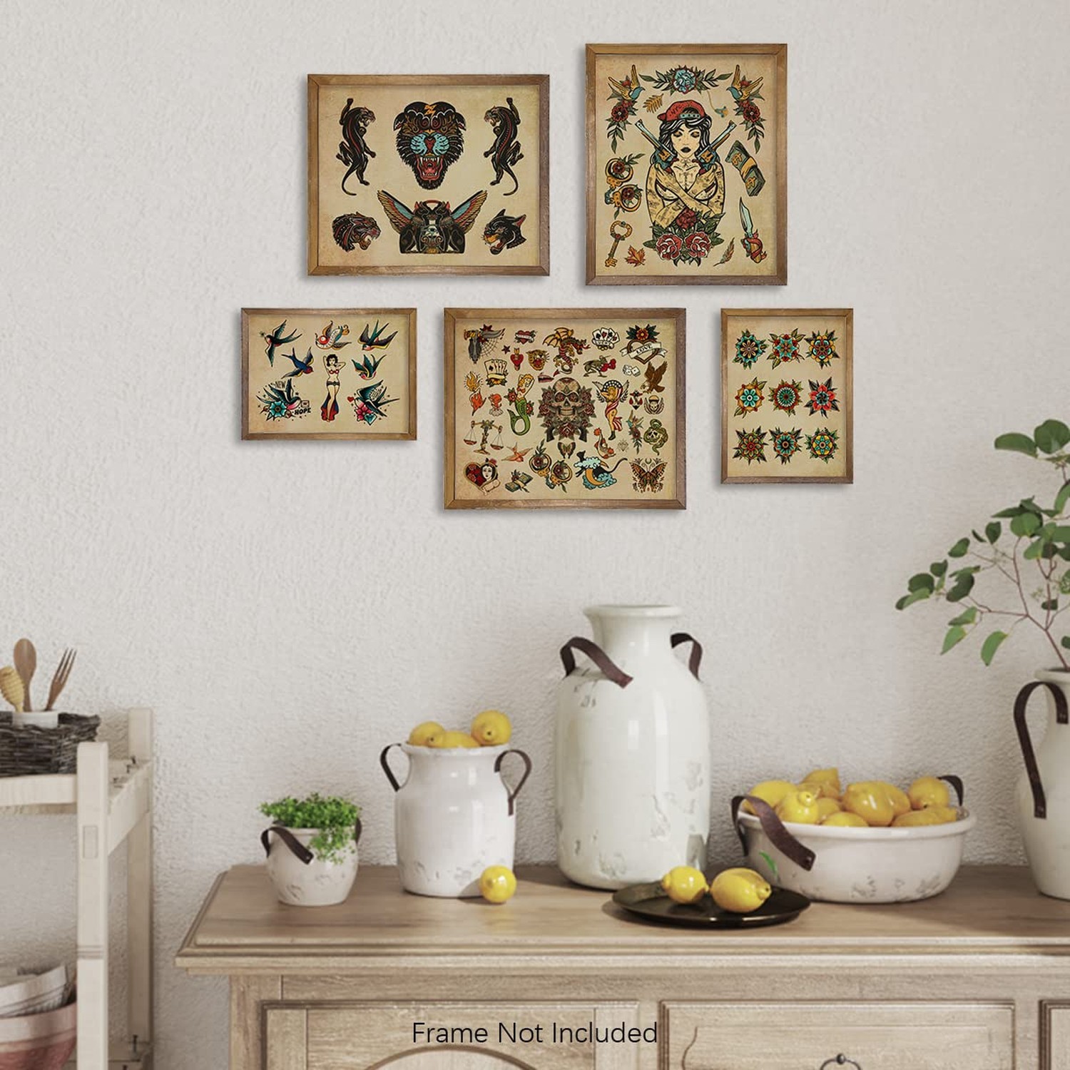 Vintage Tattoo Flash Wall Art & Decor – Gifts for Tattooist – Tattoo Poster P…
