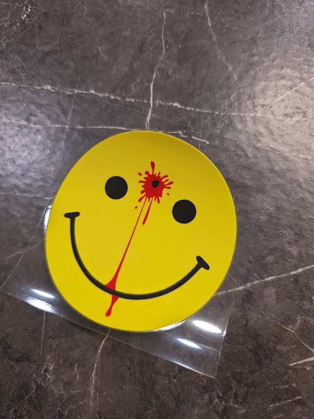 Smiley Face Head Shot Blood UVDTF Raised Decal Sticker Waterproof Full Color USA