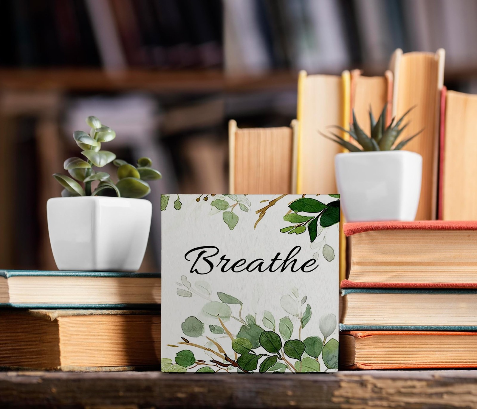 kunlisa breathe Bathroom Wall Decor for Shelves, Botanical Eucalyptus Leaves …