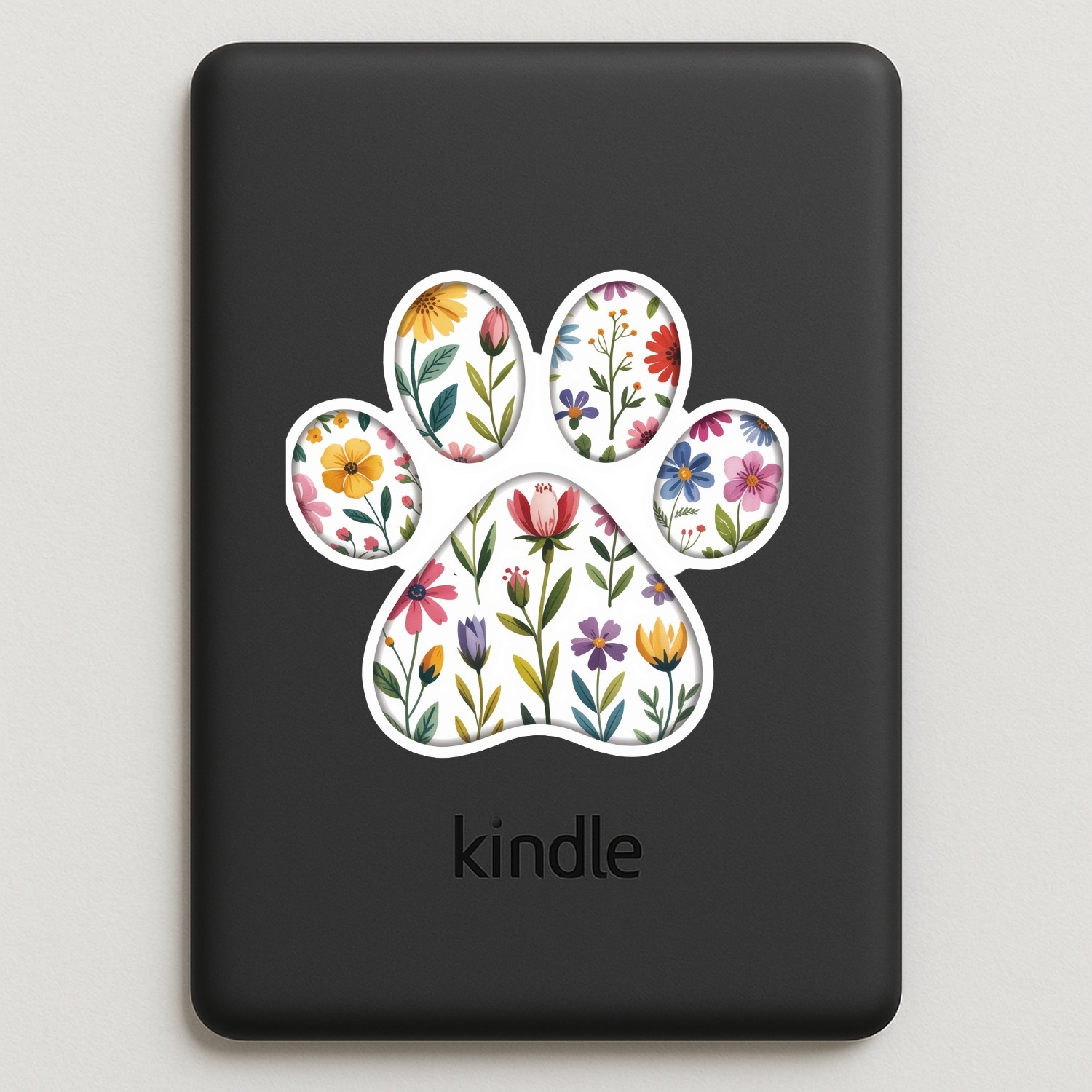 4pcs Dog Paw Floral Stickers – Cute Vinyl Decals for Dog Moms & Pet Lovers