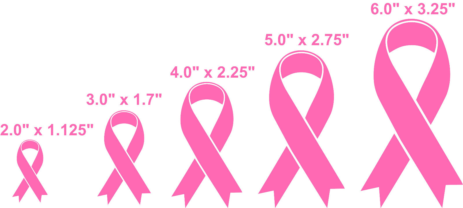 BREAST CANCER PINK RIBBON – OUTDOOR VINYL DECAL / STICKER – 5 SIZES AVAILABLE