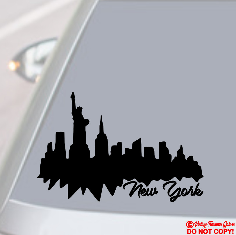 New York City NY Vinyl Decal Sticker Car Window Wall Bumper Statue of Liberty