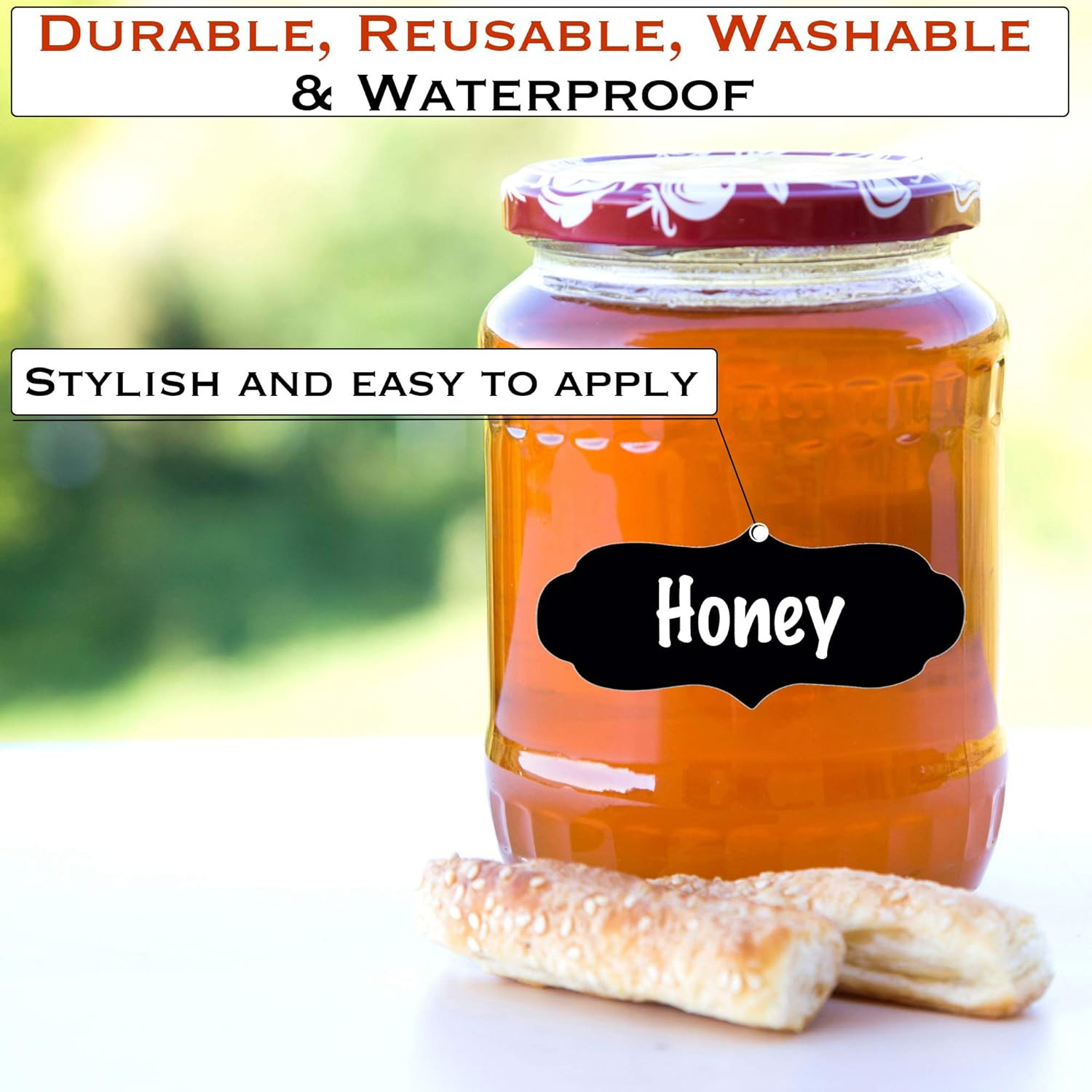 Chalkboard Jar Labels for Canning Mason Jars Premium Reusable Stickers Glass Cha