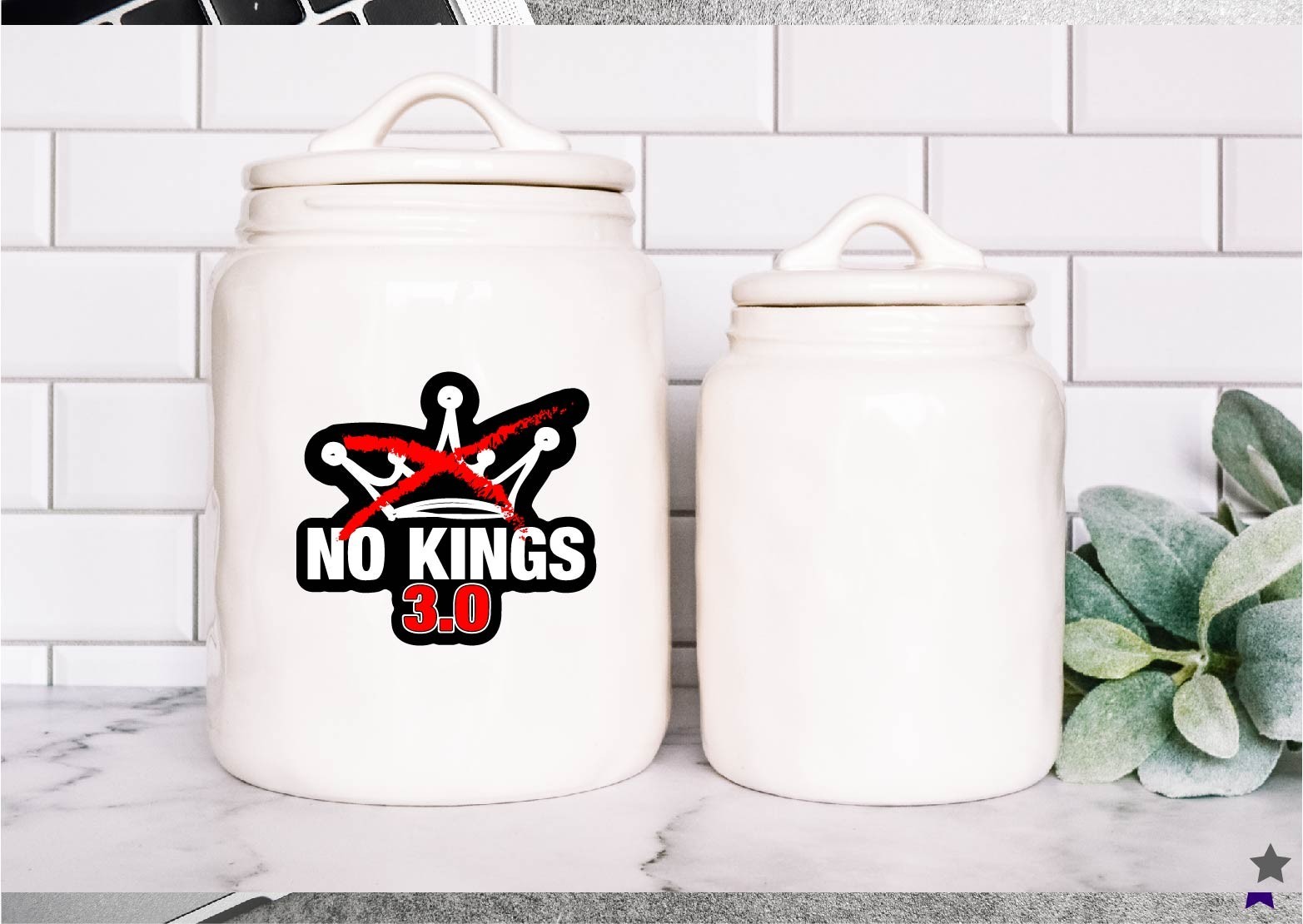 No Kings 3.0 Decal Sticker Protest Anti MAGA Trump Ice 47 King Peaceful Crown US