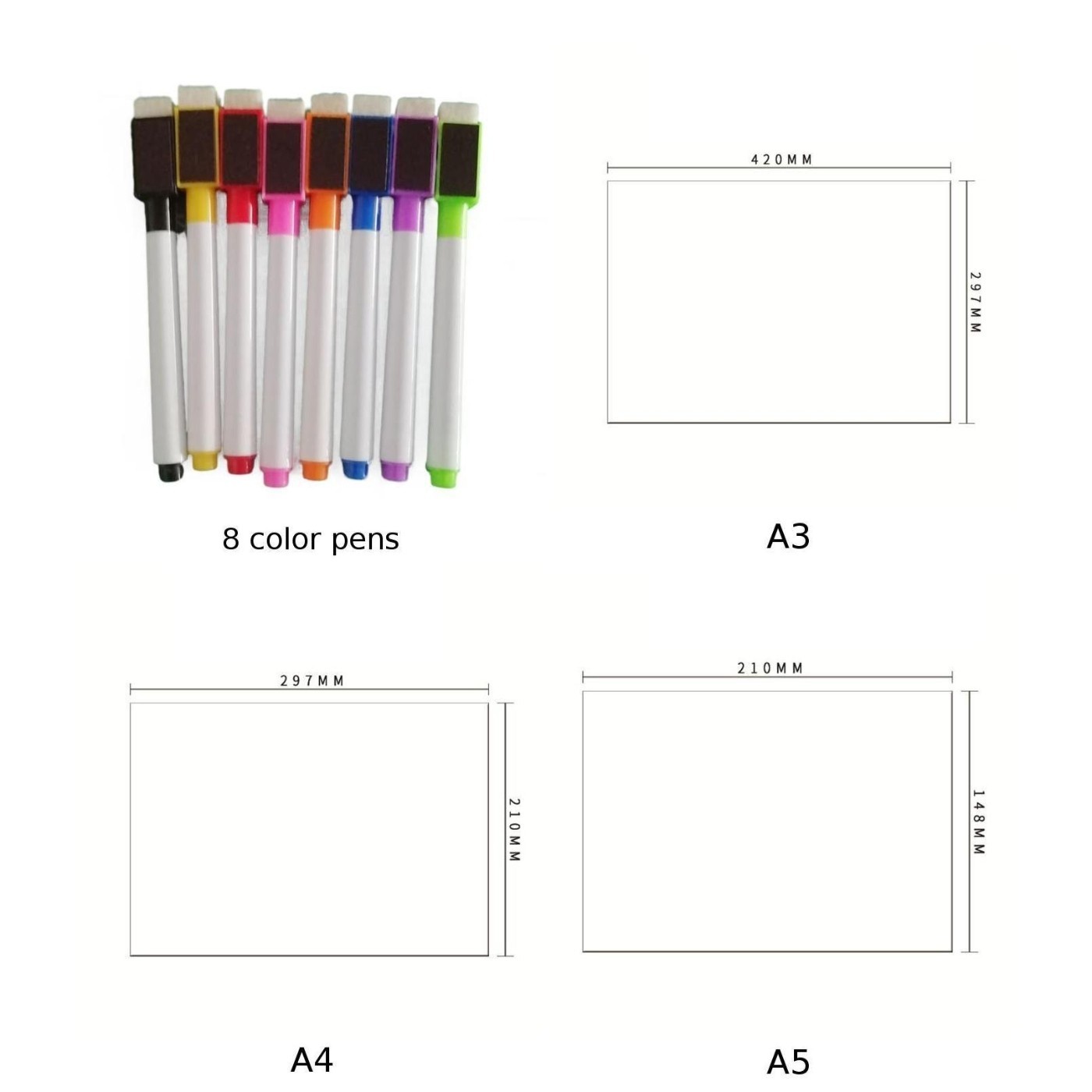 Flexible Magnetic Whiteboard for Fridge or Office Reusable and Trimable