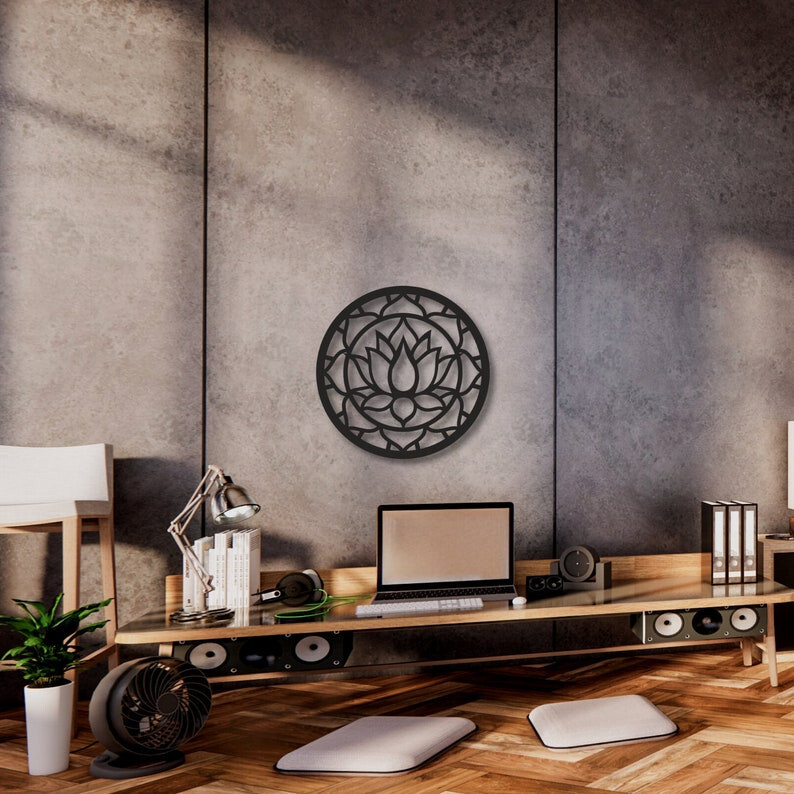 Metal Wall Decor, New Lotus Circle Metal Wall Art, Home Decor, Housewarming Gift