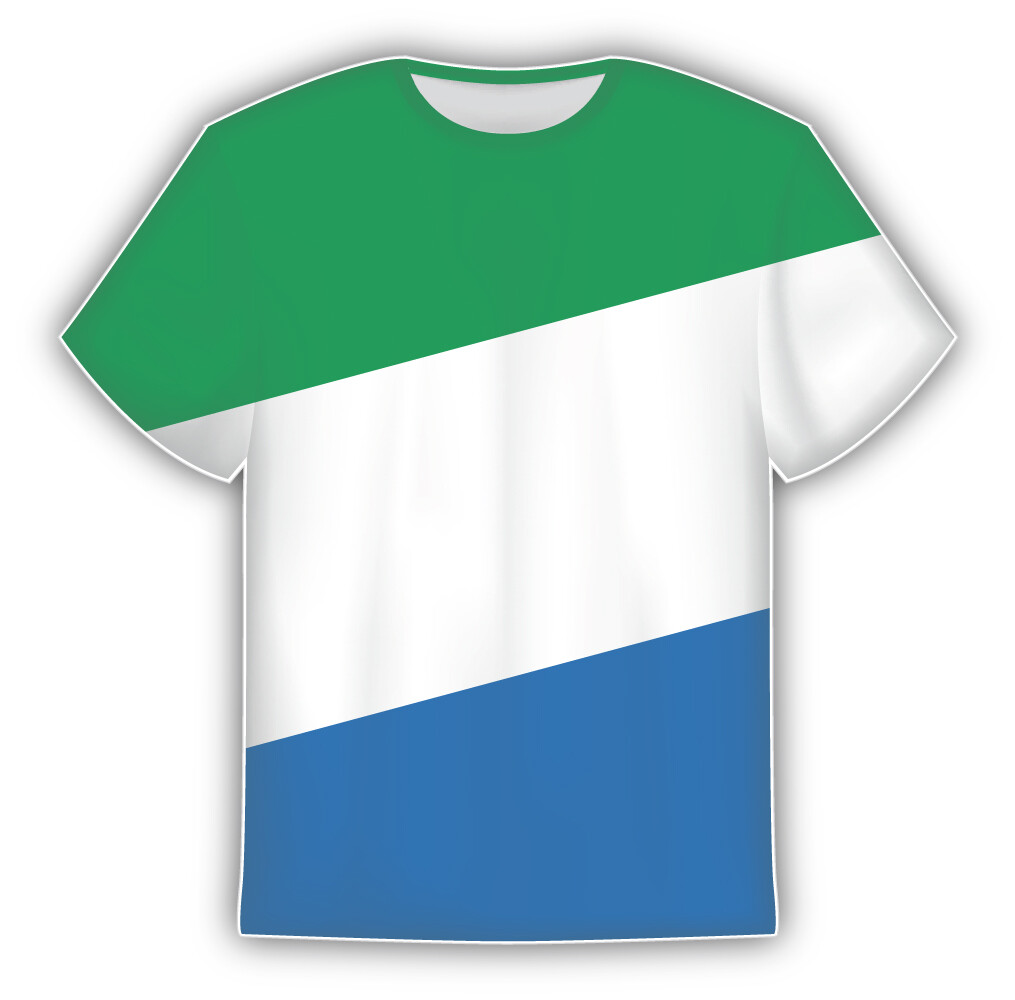 Sierra Leone Flag Sticker In The Form Of T Shirt Vinyl Sticker Decal