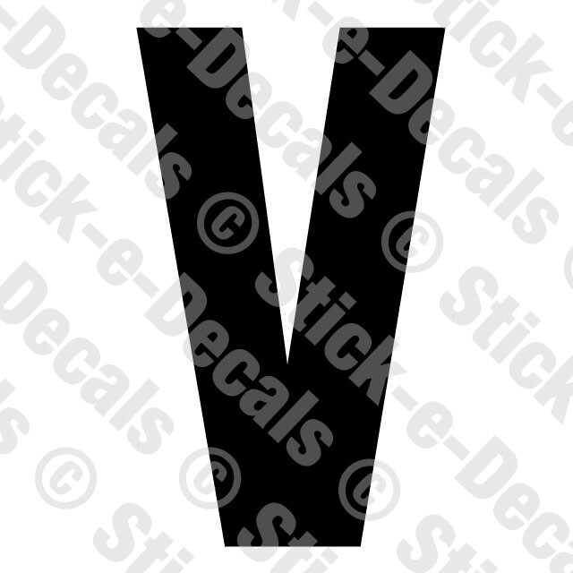 JERSEY LETTER V Vinyl Die Cut Decal Sticker Sport Athlete Alphabet Text – RSD