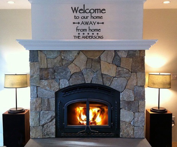 Personalized WELCOME TO OUR HOME AWAY RV Camper Trailer Camp Vinyl Decal Sign