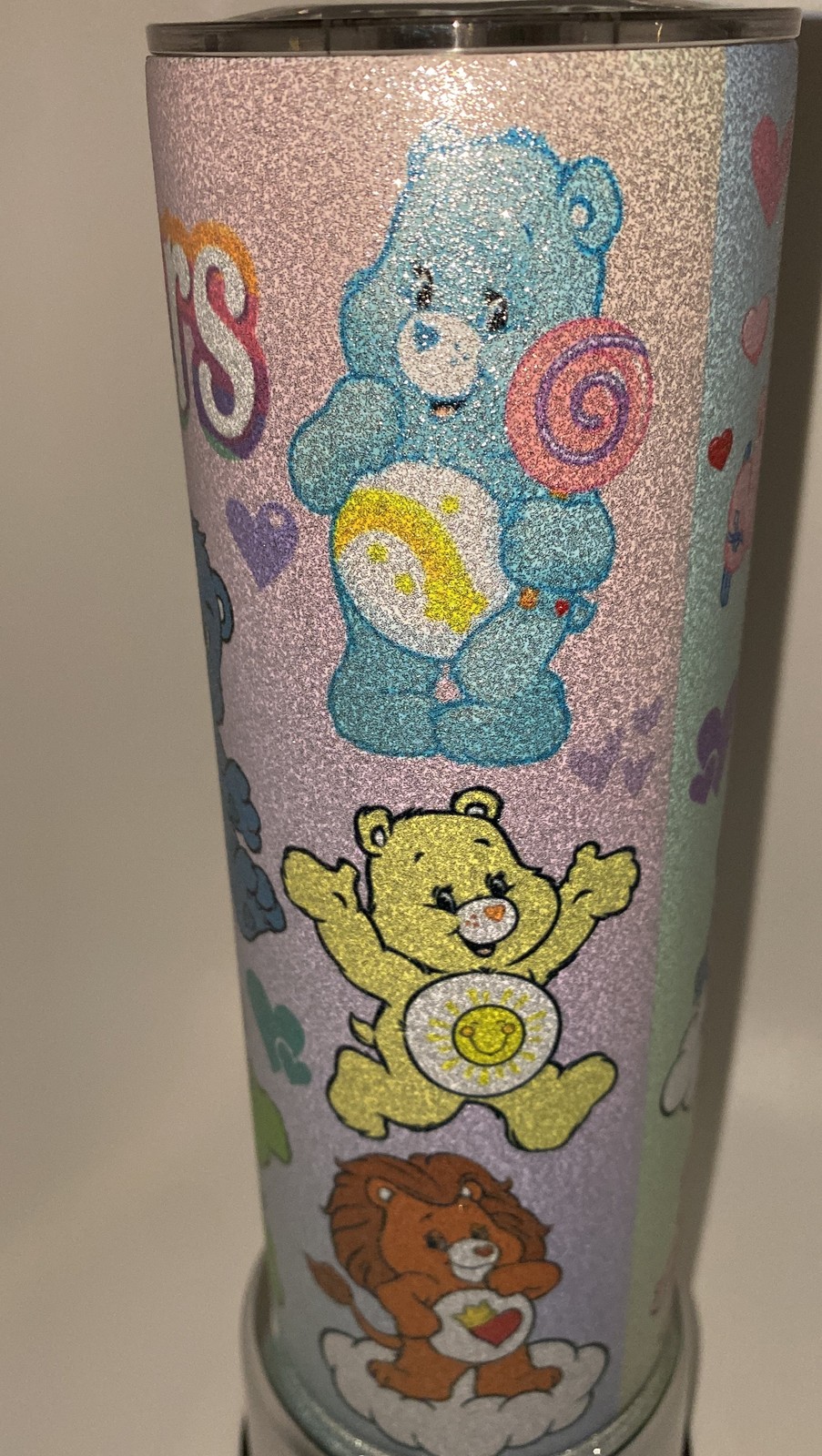 Care Bears GLITTER retro 20 oz tumbler inspired Nostalgic 80s HOT or COLD