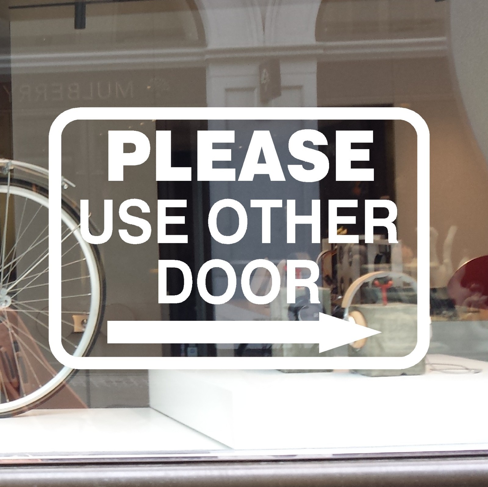 PLEASE USE OTHER DOOR WINDOW STORE SIGN DECAL STICKER LEFT RIGHT BUSINESS