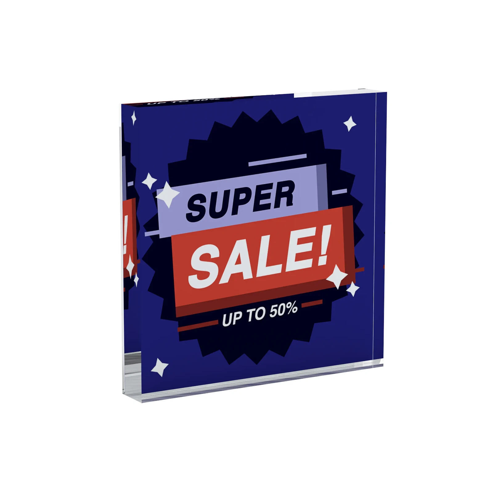 6" X 6" Acrylic Block Sign Holder Econoco HVACTK66 (Pack Of 10)