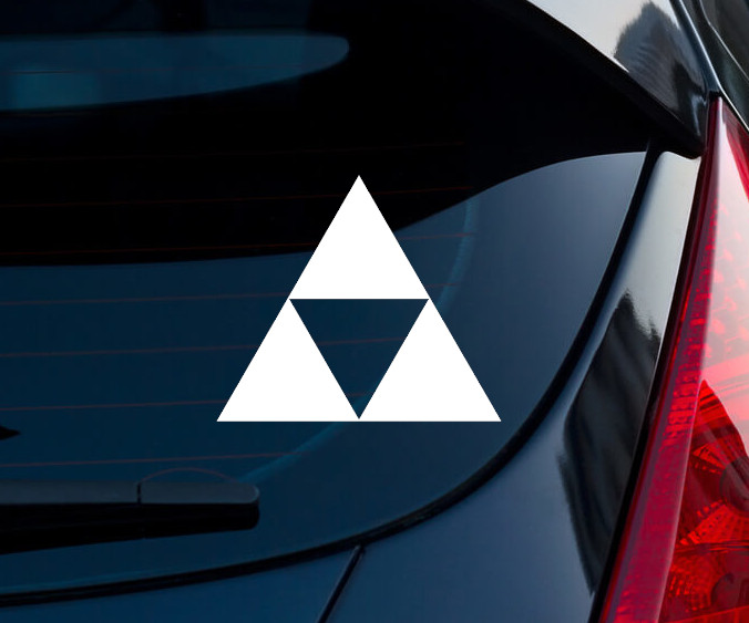 Triforce The Legend of Zelda Indoor Outdoor Matte White Vinyl Decal 3"x2.6"