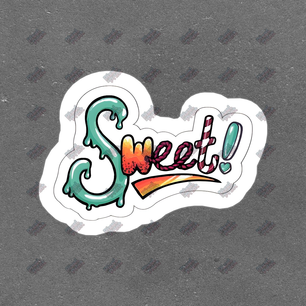 Fun and Colorful Sweet! Vinyl Sticker Decal Perfect for Laptops, #980216