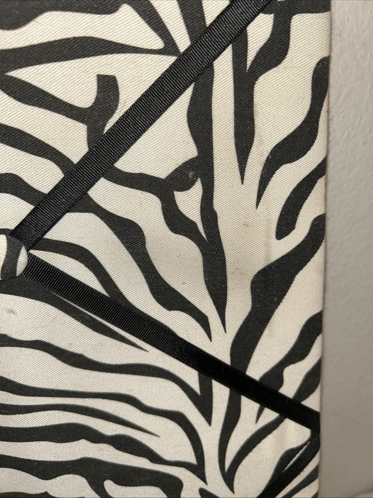 Zebra Fabric Memory Board 18×21 French Ribbon Photo Bulletin Board Craft Repair