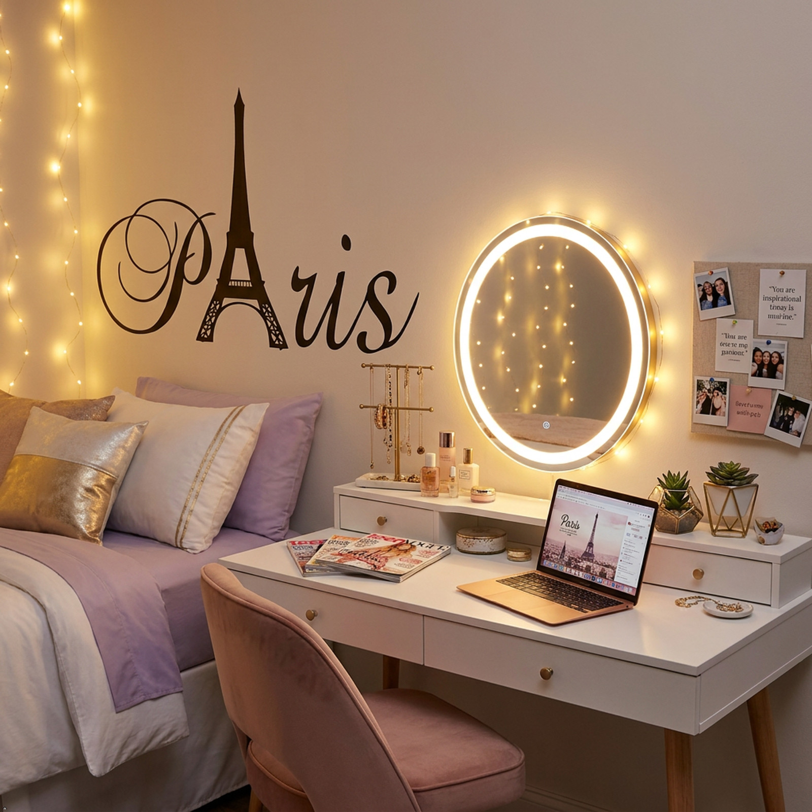 Paris Tower Girls Room Home Quote Vinyl Wall Decal Decor Art Sticker Decals