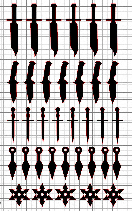 5" x 8" Sharp Objects Sticker Sheet Oracal 651 Vinyl Black or Red Decals