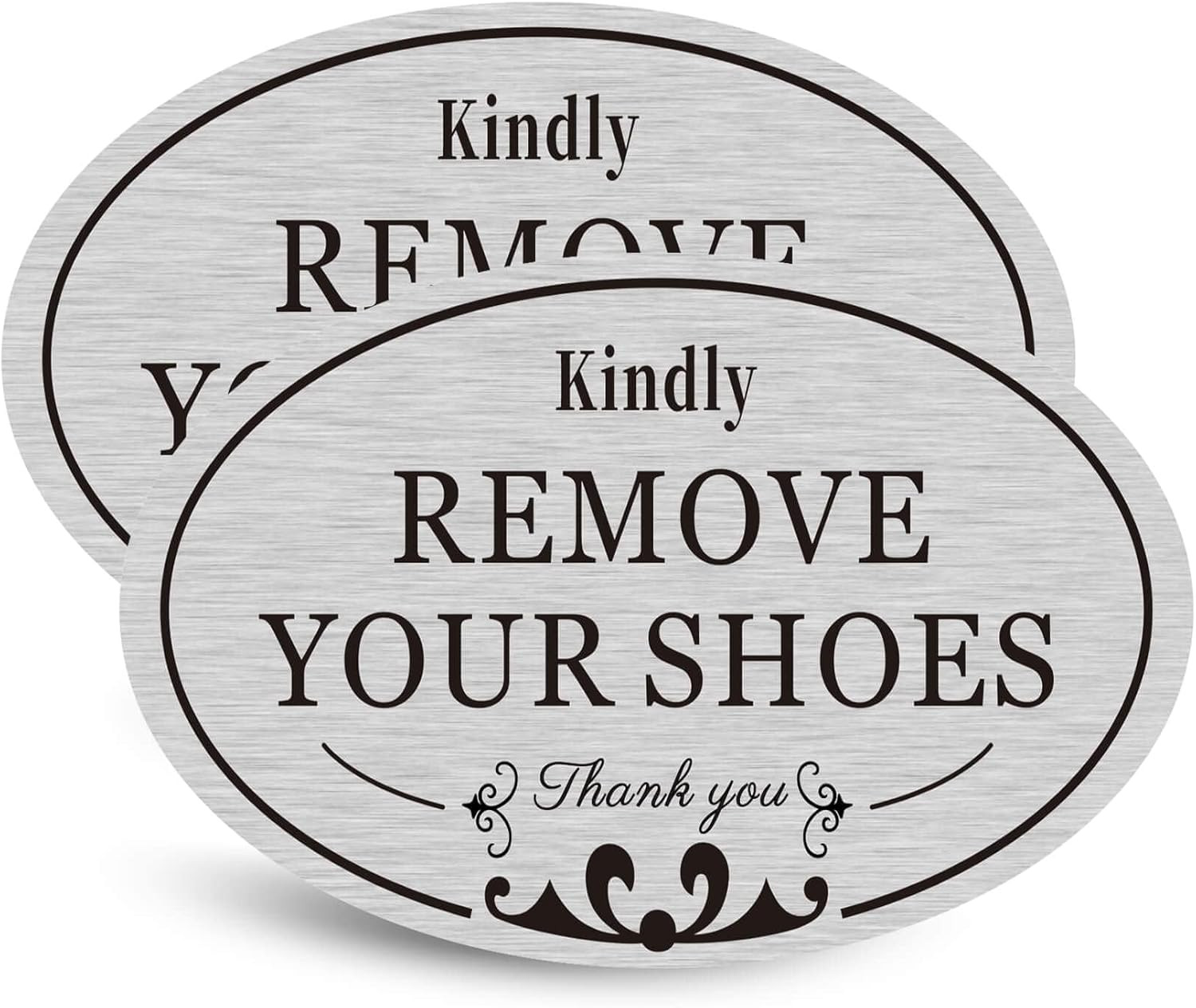 2 PACK Kindly Remove Your Shoes Oval Please Take off Your Shoes No Shoes Sign De