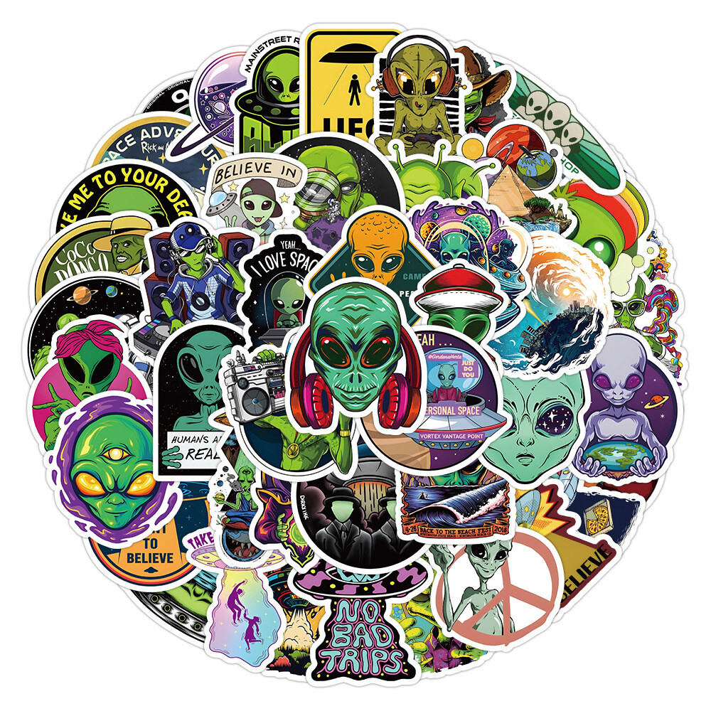 100Pcs Alien Sticker for Adults Teens Girls Scrapbooking Water Bottles