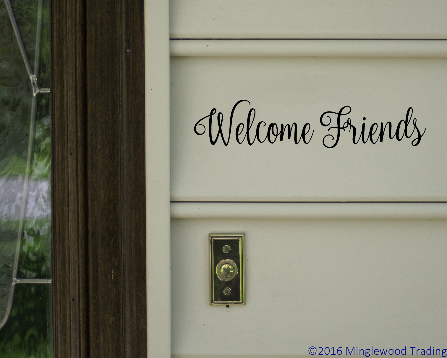 Welcome Friends Vinyl Sticker – Porch Home Neighbor House – Die Cut Decal