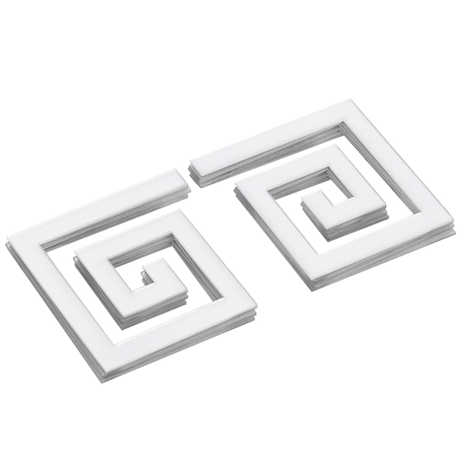 (Silver)10Pcs 5x5CM DIY Waist Line Mirror Sticker Modern Acrylic Wall Sticker US