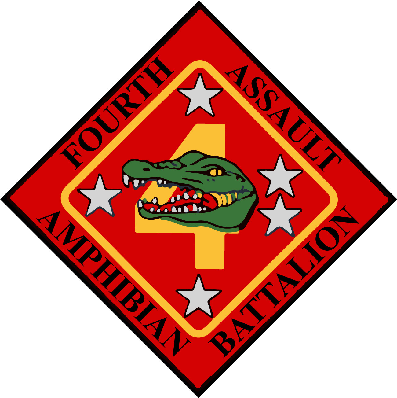 US Marine Corps Badge Sticker 4th Assault Amphibian Battalion 4th Tracks