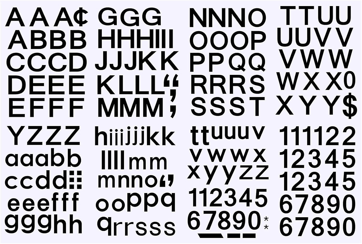 Durable 8-Sheet Black Vinyl Letter Stickers: UV and Weatherproof for Lasting Use