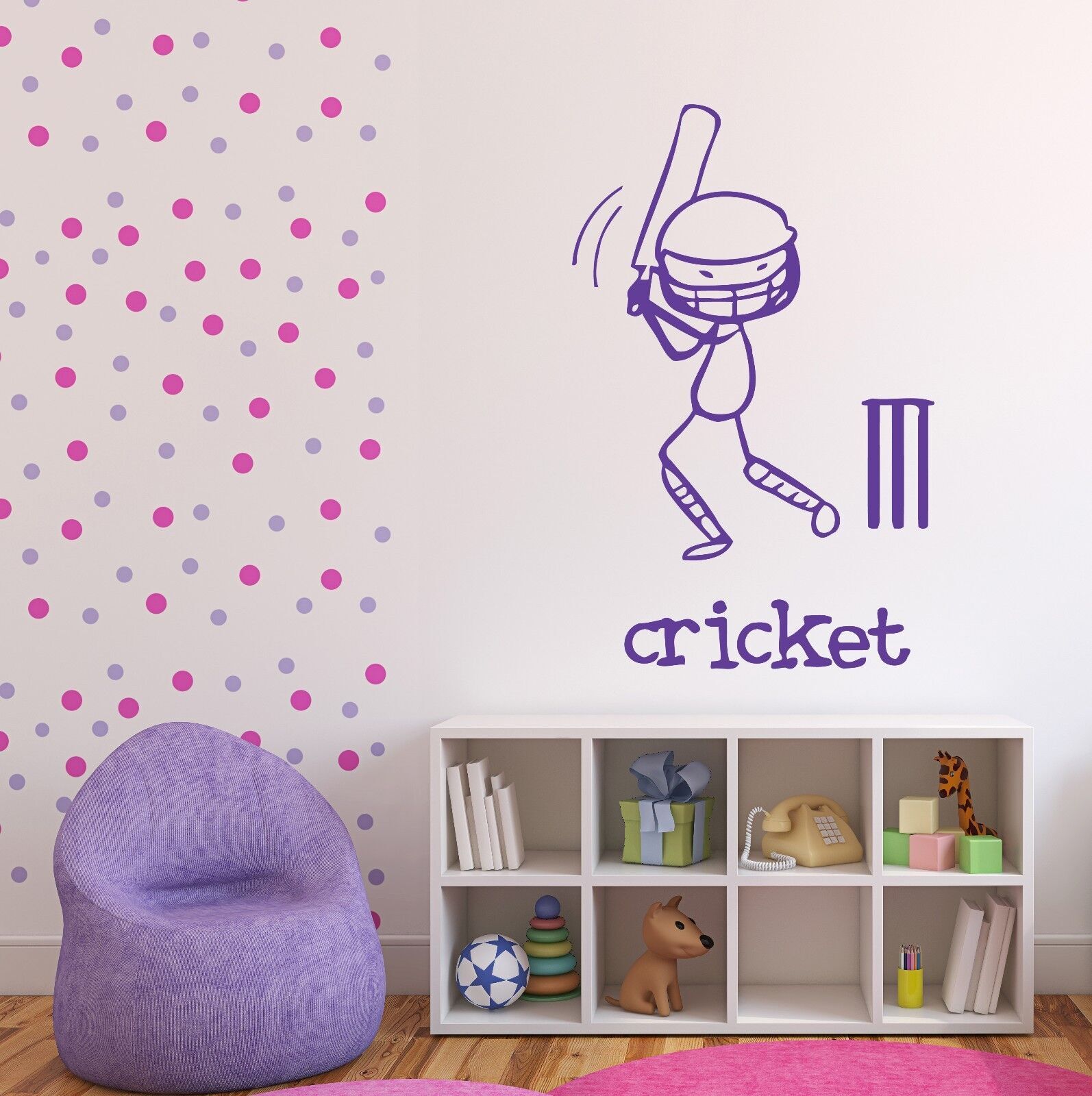 Wall Sticker English Sports Team Bit Cricket Ball Vinyl Decal (n461)