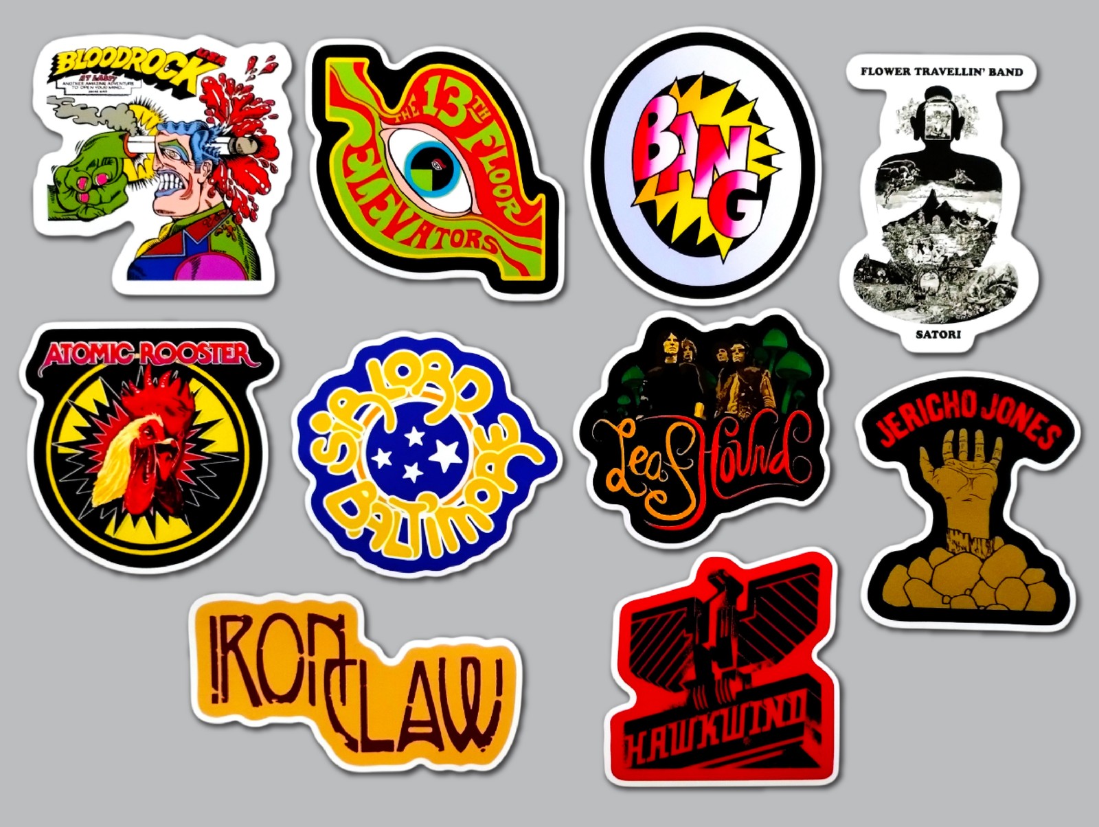 Classic Rock Vinyl Sticker Lot (10 Stickers) SET 8 flower travelin band hawkwind