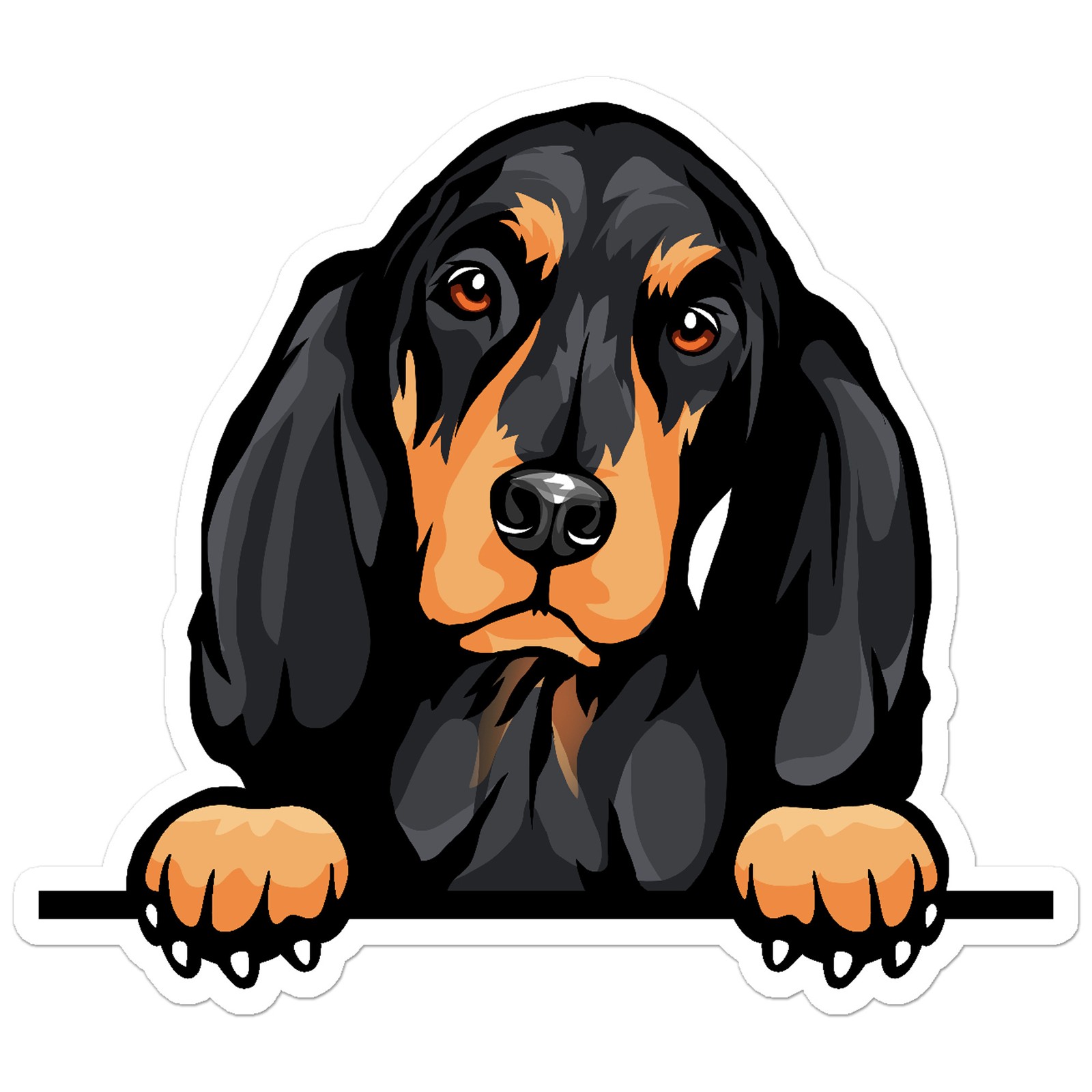 Black And Tan Peeking – Vinyl Decal Sticker – Car Window Laptop – ebn11426