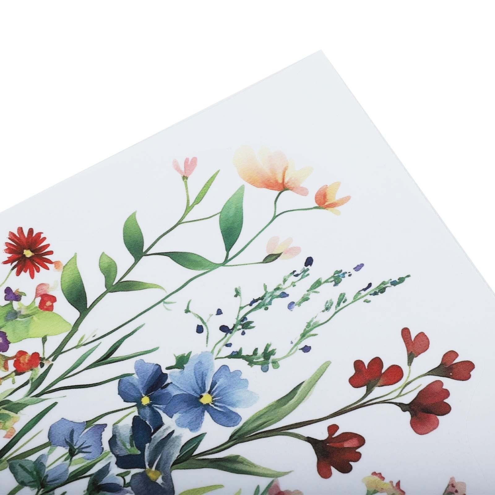 Decorative PVC Stickers for Toilet with Floral and Leaf Designs Set of 4