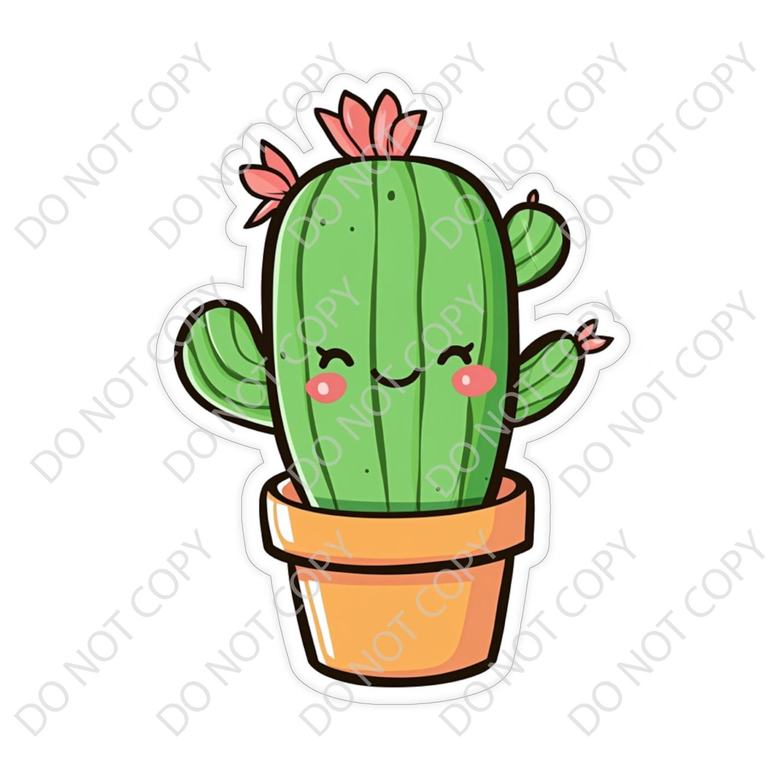 Laminated Vinyl Decal Die Cut Waterproof Sticker – Succulent Cactus