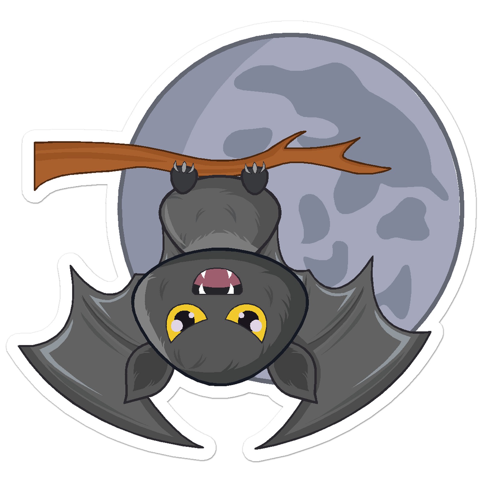 Hanging Bat Moon – Vinyl Decal Sticker – Car Window Laptop – ebn12617