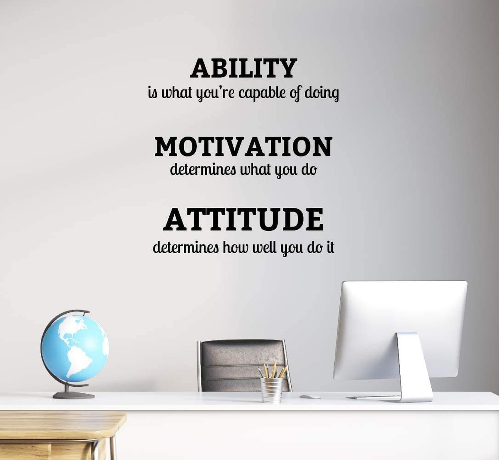CrafteLife Vinyl Wall Quotes Decal Stickers | Ability Motivation Attitude | I…