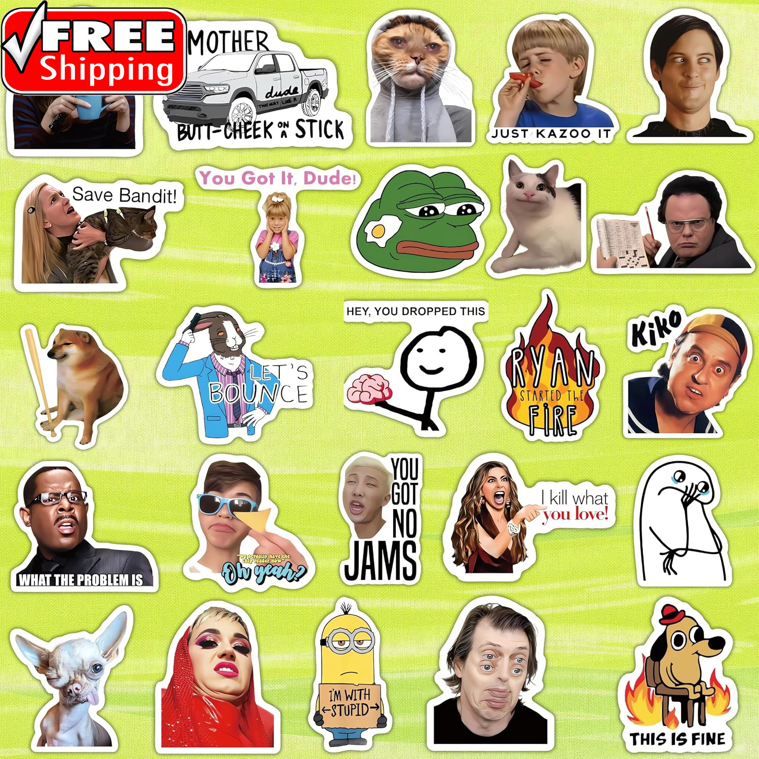 500 Pcs Funny Stickers for Adults & Teens – Trendy Meme Sticker, VSCO Vinyl Deca