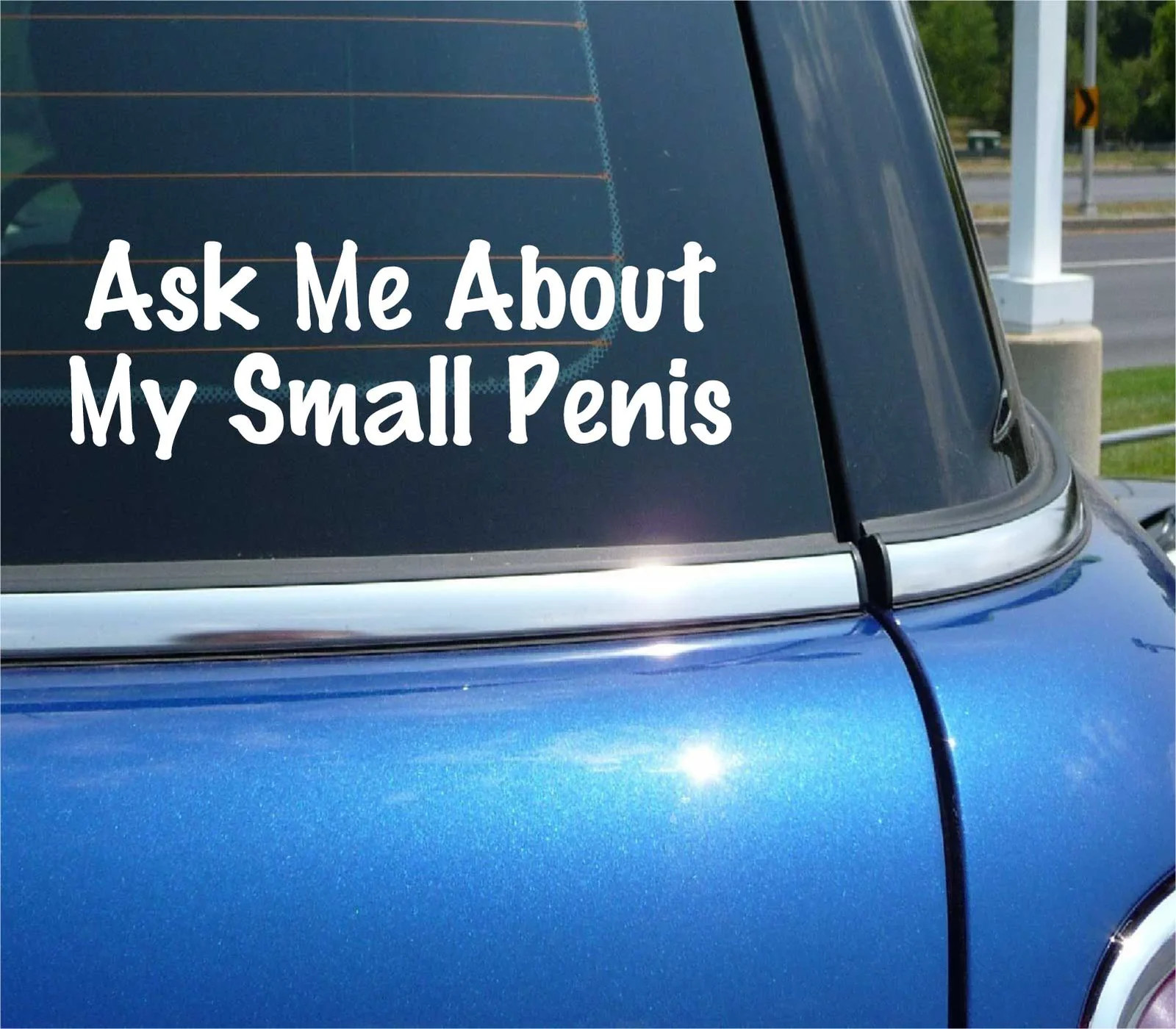 ASK ME ABOUT MY SMALL PENIS JOKE FUNNY DECAL STICKER ART CAR WALL DECOR