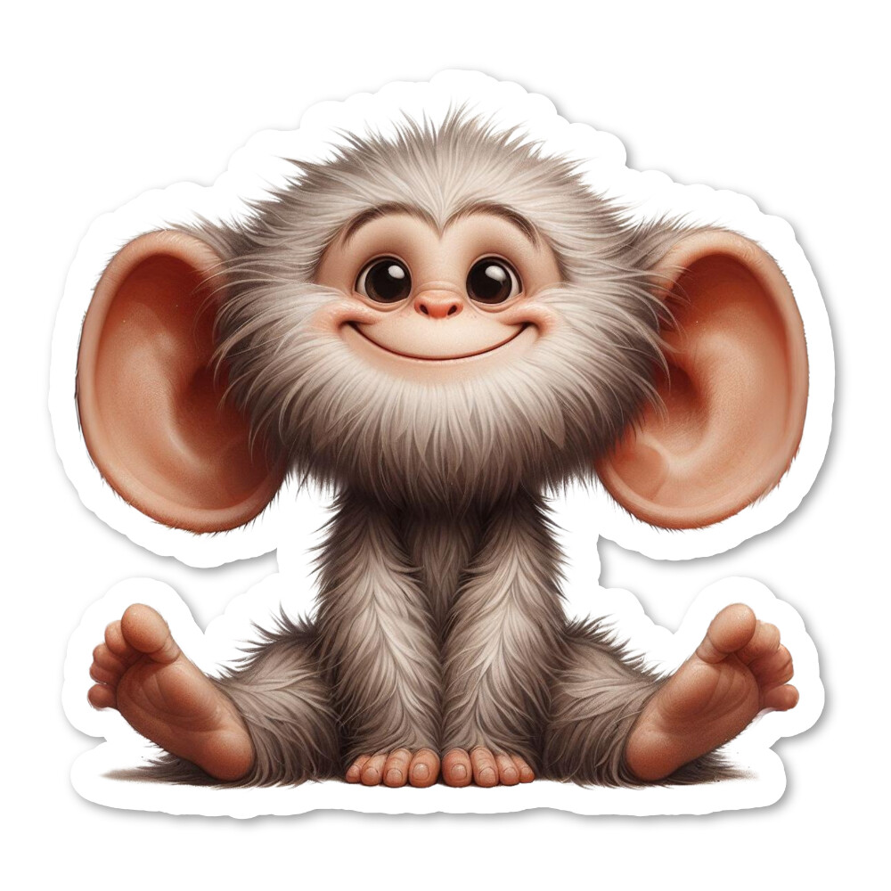 Funny Monkey Vinyl Sticker, Wildlife Water Resistant, Water Bottle, Notebook