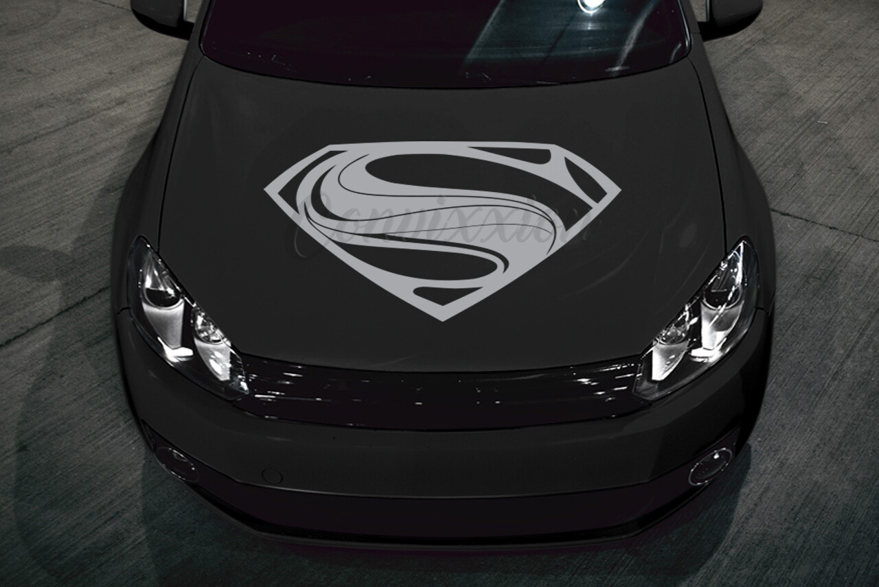 Superman Hood Decal Car Truck Door Glass Vinyl 32" S Shield Single Color