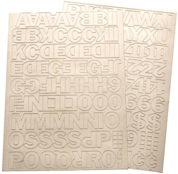 NEW HY-KO 30013 WHITE 1" & 2" NUMBERS & LETTERS STICK ON ADHESIVE 156PC 6055180