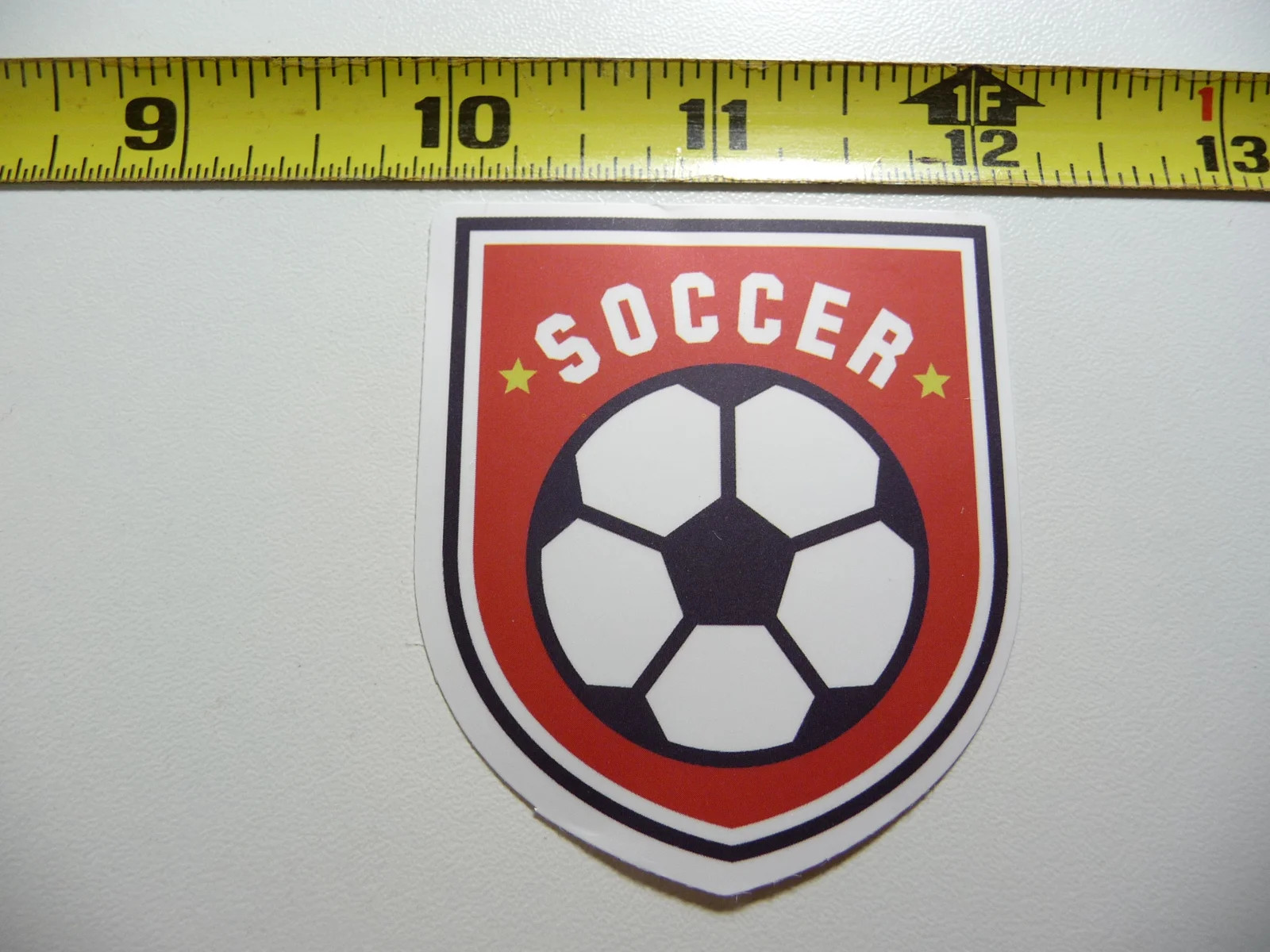 SOCCER BALL SHIELD SMALL STICKER DECAL GAME ATHLETIC SPORTS GAME FUNNY