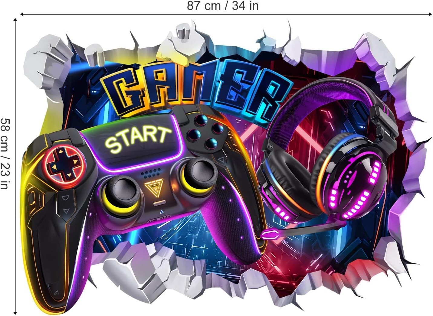 Vibrant 3D Video Game Wall Stickers – Perfect for Gamer Bedrooms & Playrooms