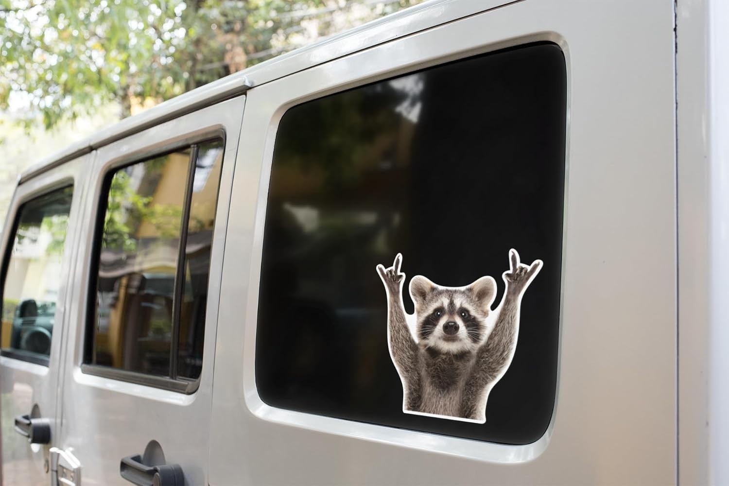 Rocking Raccoon Sticker, Funny Raccoon Cute Car Decal 5.5-Inches Decal Car La…