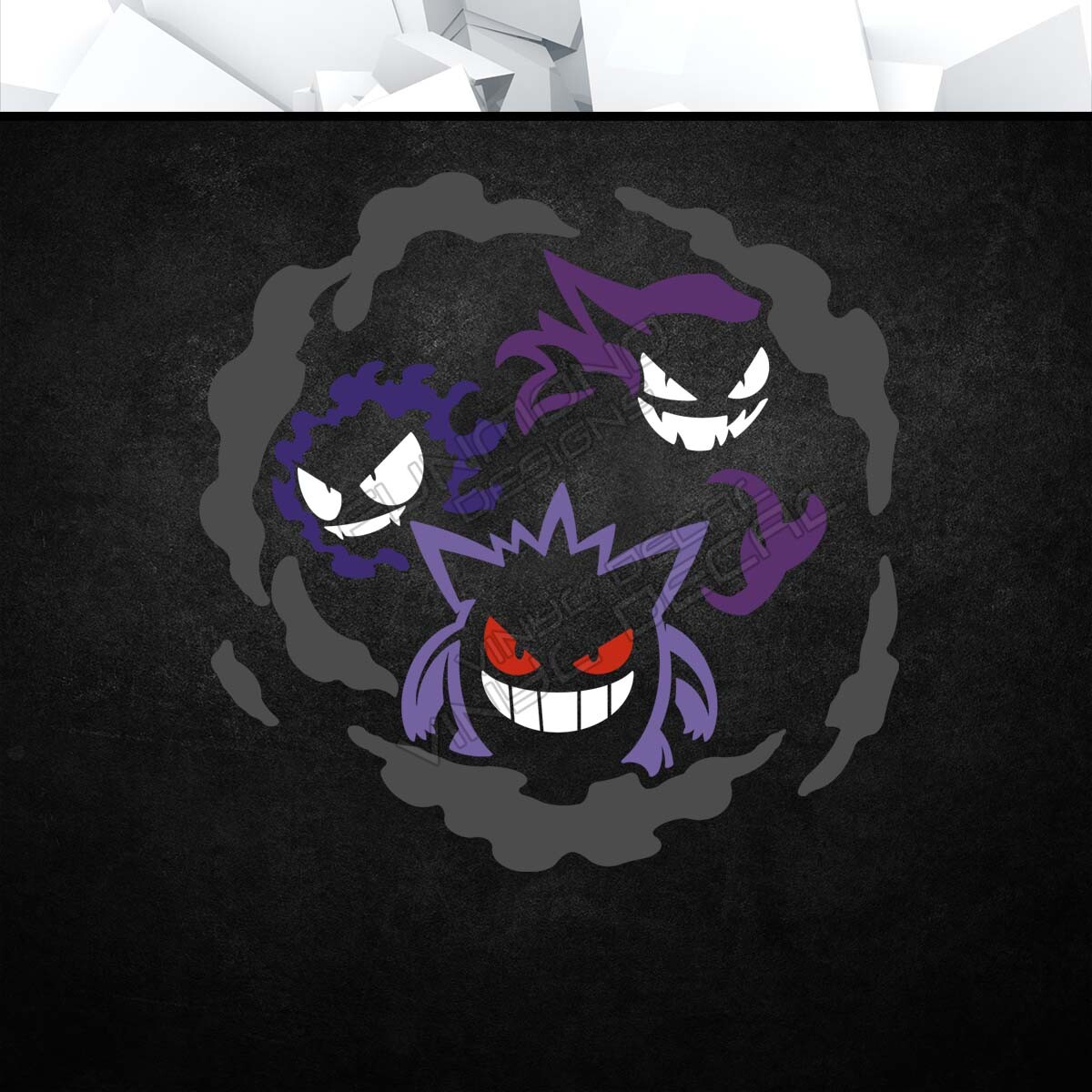 Gengar Ghastly Vinyl Decal Sticker (Monster Nintendo Car Laptop PC Glass Color)