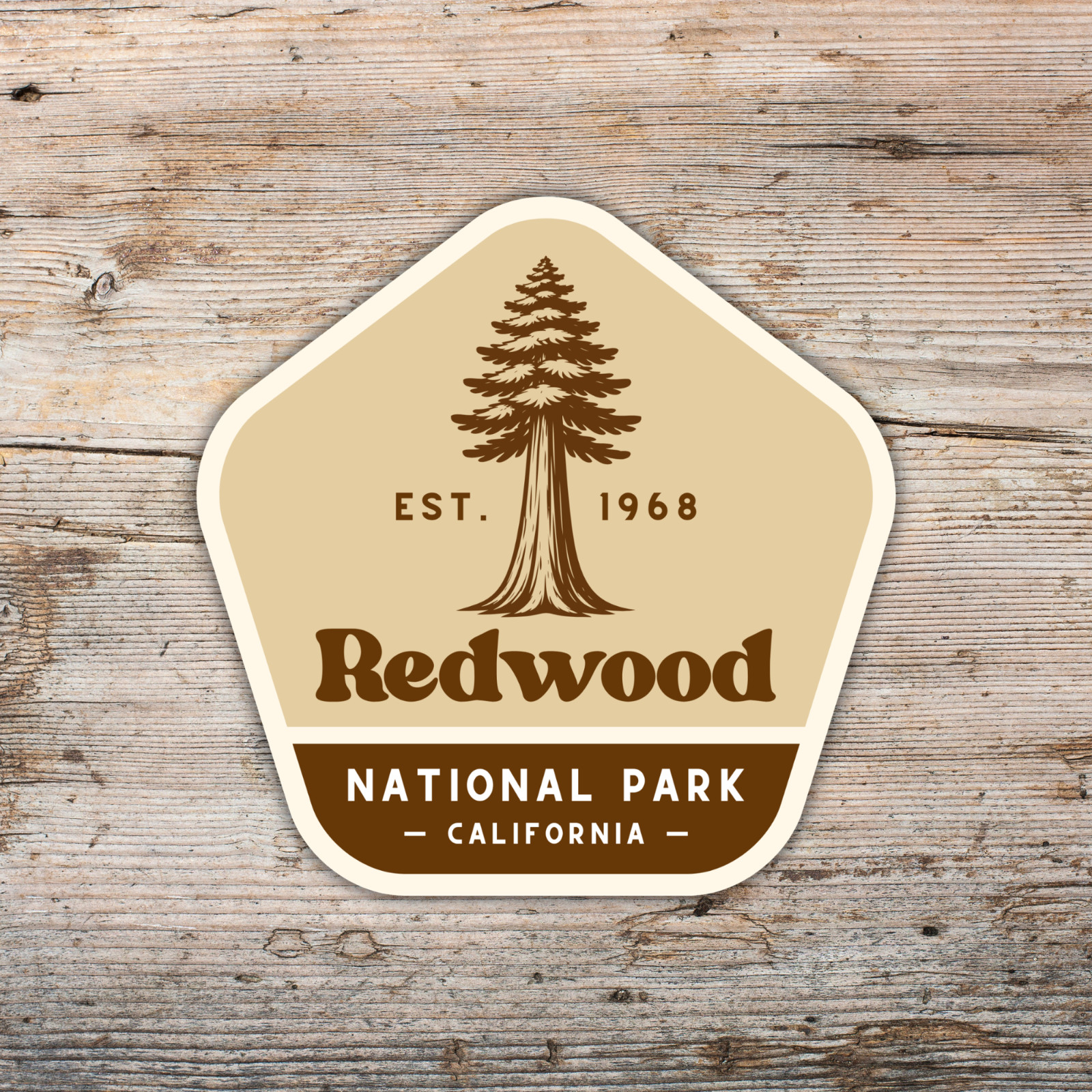 Redwood National Park Sticker Retro California Travel Vinyl Decal Badge
