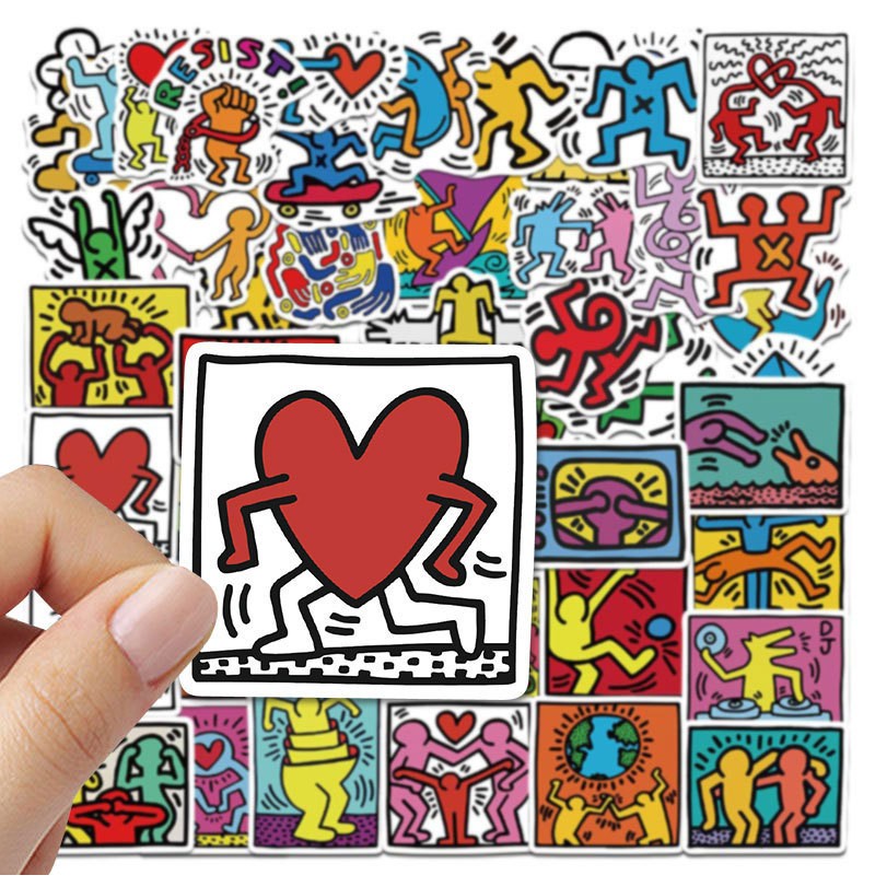 50pcs Waterproof Keith Haring Stickers, Artist STICKERS，030-1
