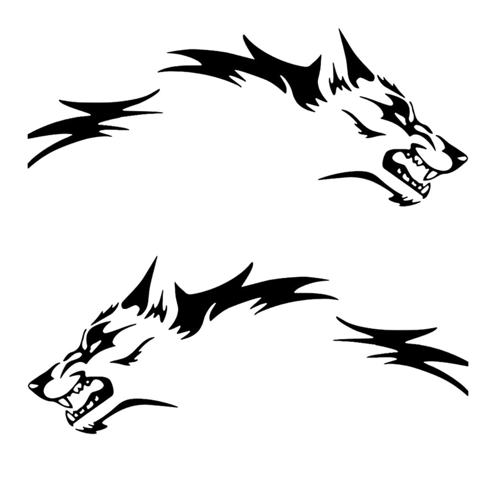 1 Set Running Wolf Graphics Car Body Sticker Self-Adhesive Wolf Decal Racing …