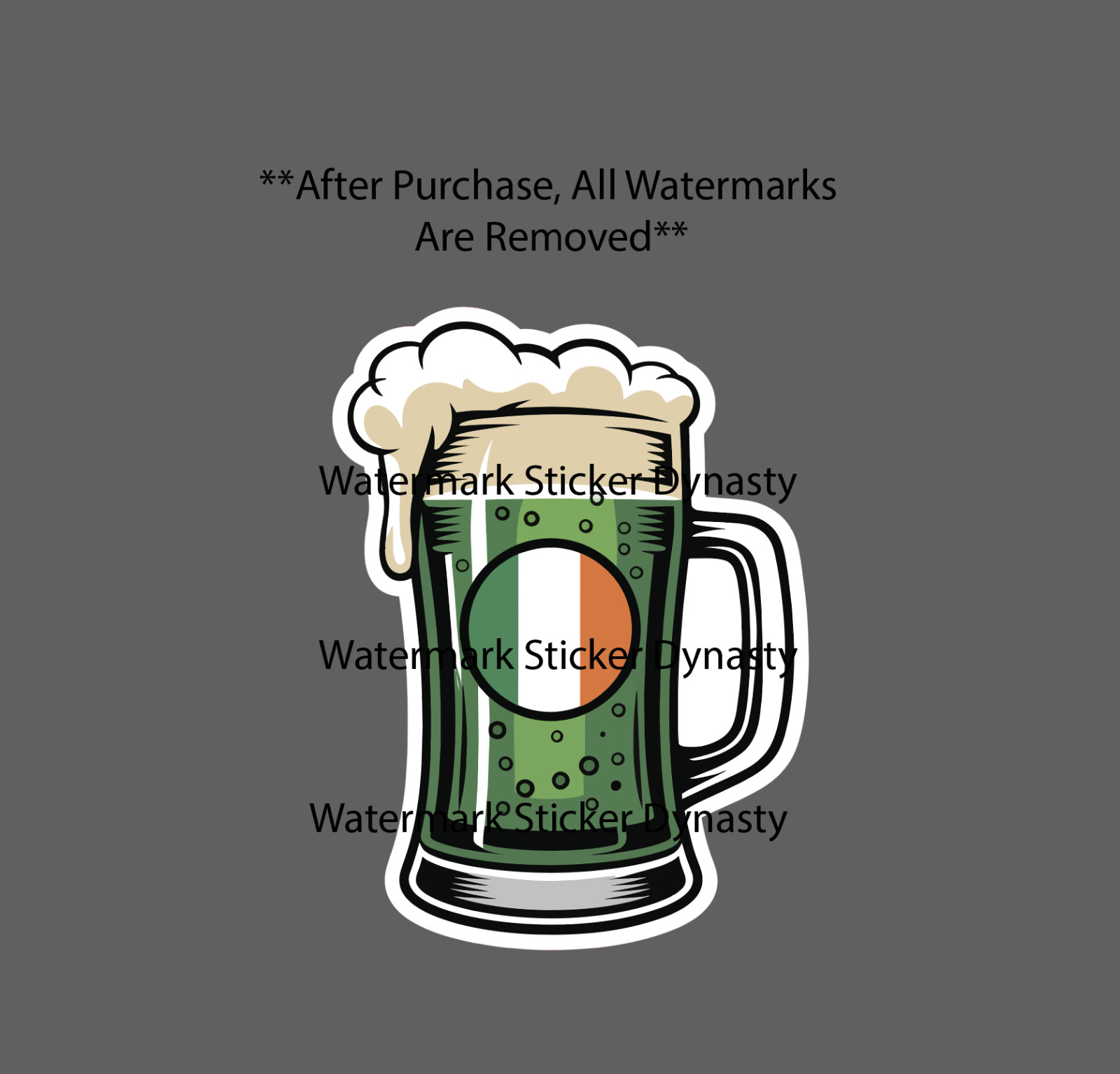 Green Irish Beer Sticker Waterproof Decal Guinness Ireland Flag Drink Gift NEW