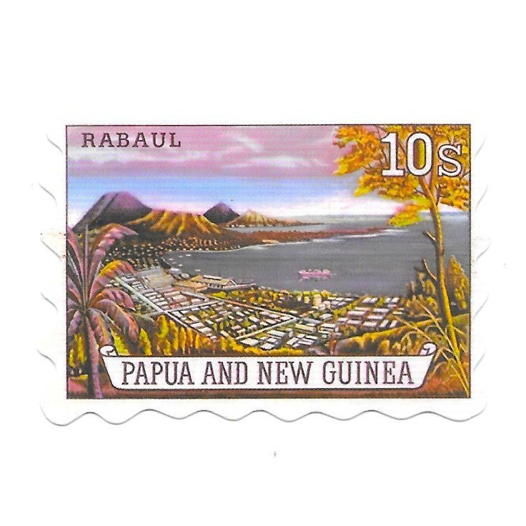 Papua New Guinea Rabaul Stamp Die Cut Vinyl Sticker Decal Scrapbooking Journal