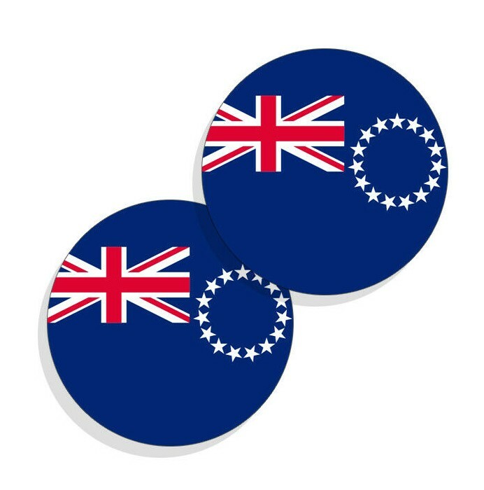 Cook Island Flag Stickers Flag Decals Cook Island Vinyl Stickers Round 4 pack