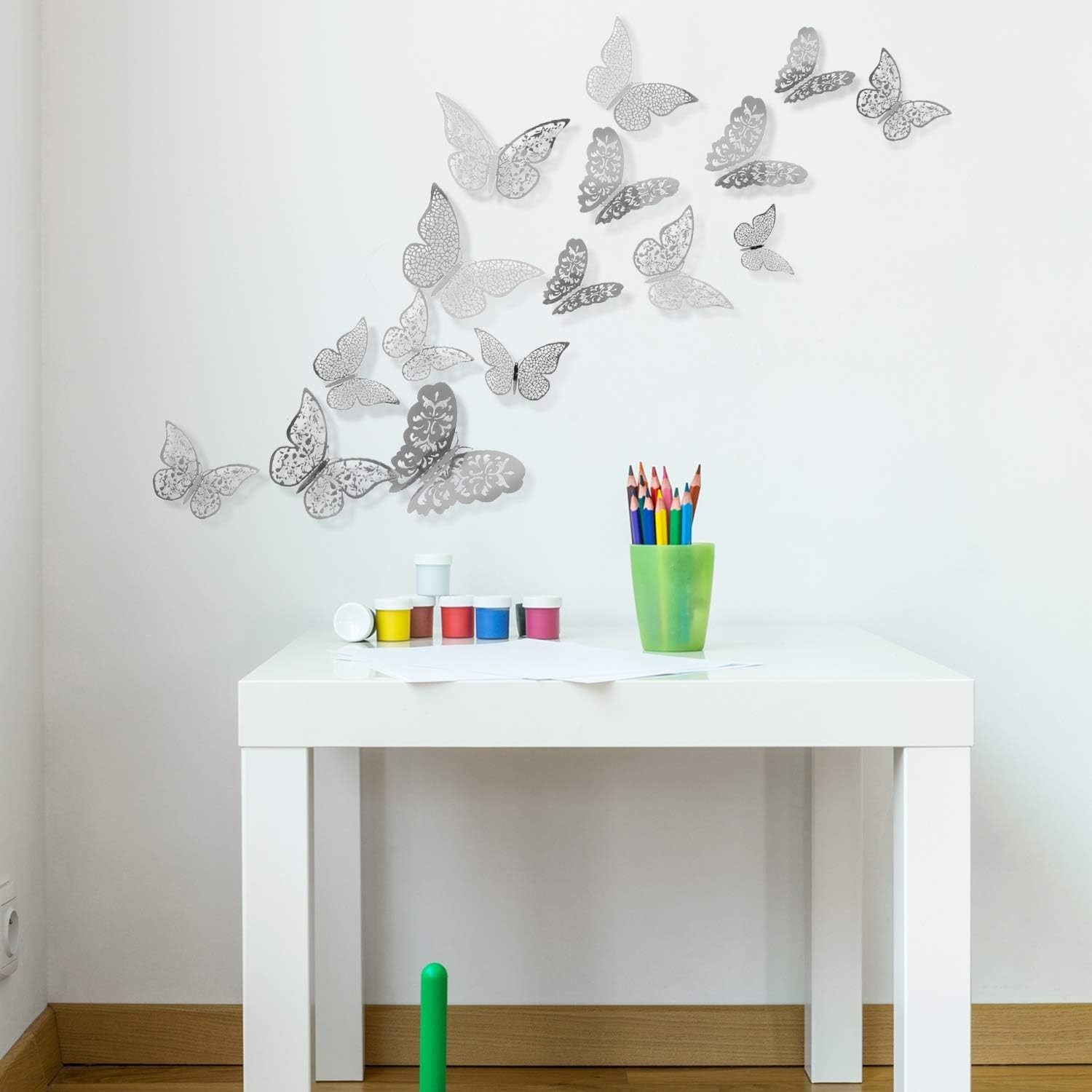 Stunning Silver 3D Butterfly Wall Decals – 72 Decorative Pieces for All Spaces